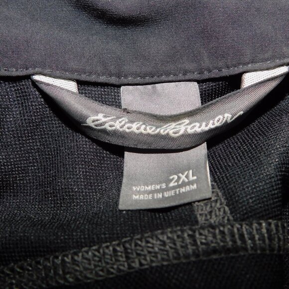 Eddie Bauer Womens 2XL Black Light soft Shell water resistant wind jacket - Picture 3 of 14